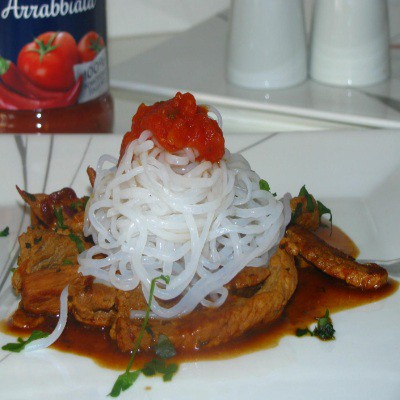 Talianske teľacie prúžky s cestovinami shirataki (od Milenky) - 1.,2. a 3.fáza